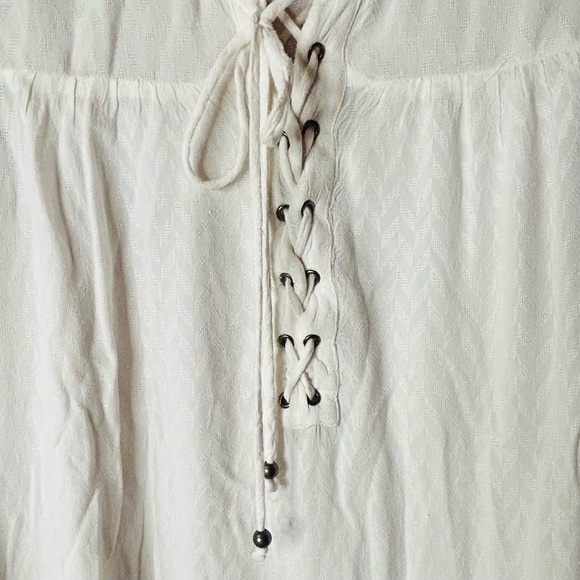 VELVET BY GRAHAM & SPENCER white lace up blouse Sz XS - Picture 8 of 11